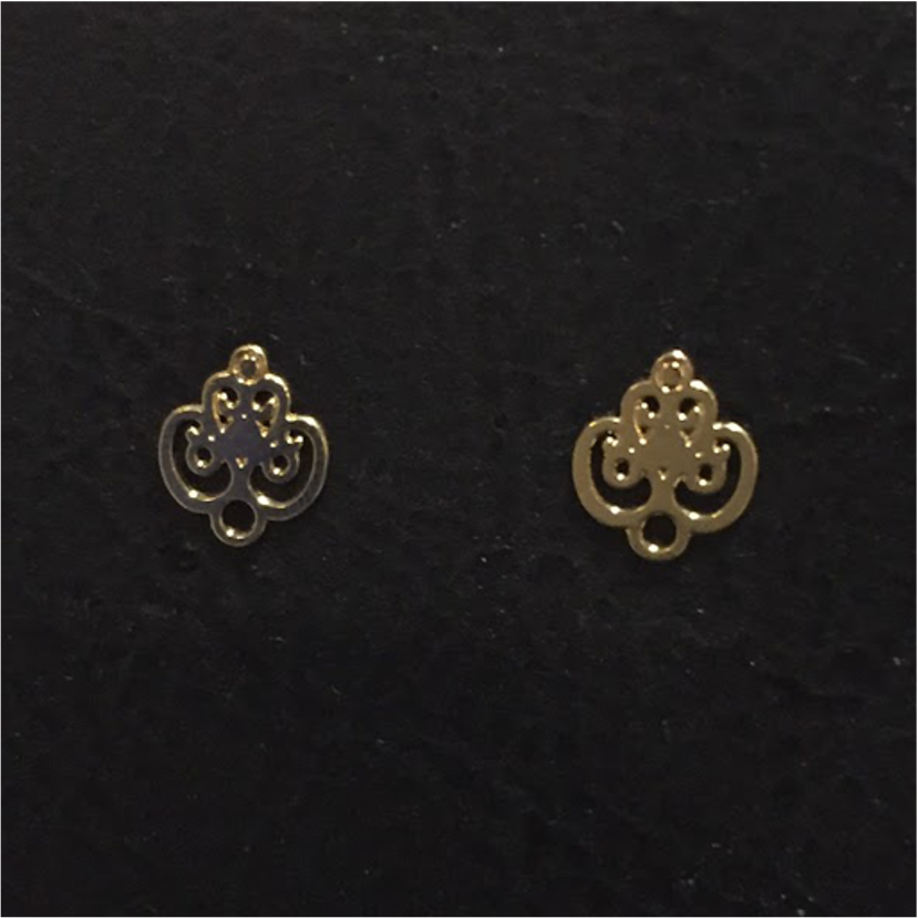 BO52 10 x 9 mm mini Base Aro Baño Oro Base de Aro hecho de Bronce Bañado en Oro 18K Joyas Bañadas en Oro