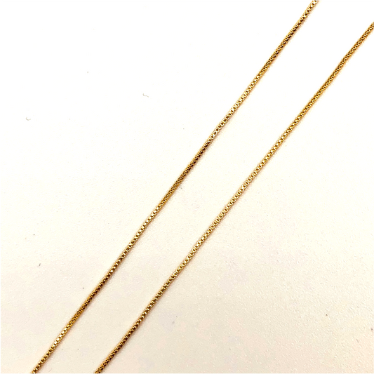 CO02 Cadena Veneciana 0.2 mm x Metro Cadena Baño Oro Cadenas Bañadas hecho de Bronce Bañado en Oro 18K Joyas Bañadas en Oro