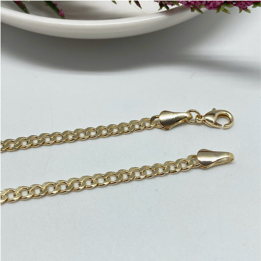 CO117 Collar Grumet Ancho 4 mm Largo 60 cm Cadena Baño Oro Cadenas Bañadas en Oro y Plata hecho de Bronce Bañado en Oro 18K Joyas Bañadas en Oro