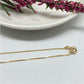CO121 Cadena Veneciana 0.8 mm 45 cm Cadena Baño Oro Cadenas Bañadas en Oro y Plata hecho de Bronce Bañado en Oro 18K Joyas Bañadas en Oro