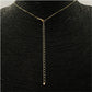 CO35 Collar Cadena Veneciana 10 mini circones de 2 mm Cadena Baño Oro Cadenas Bañadas en Oro y Plata hecho de Bronce Bañado en Oro 18K