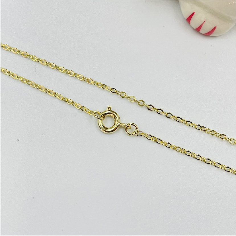 CO51 Cadena Candado Diamantado 45 cm Cadena Baño Oro Cadenas Bañadas en Oro y Plata hecho de Bronce Bañado en Oro 18K Joyas Bañadas en Oro