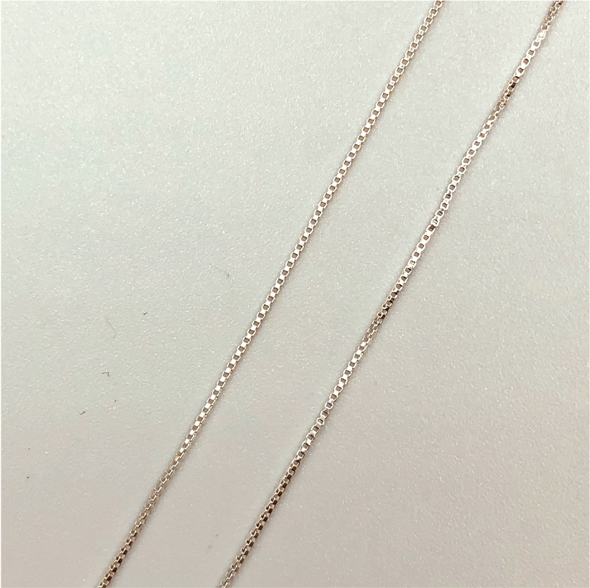 CP02 Cadena Veneciana 0.2 mm x Metro Cadena Baño Plata Cadenas Bañadas hecho de Bronce Bañado en Plata 50 ml Joyas Bañadas en Plata