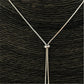 CP105 Collar Cascada altura ajustable con Estrella 6 mm y Circón 4 mm Largo Total 70 cm Cadena Baño Plata Cadenas Bañadas en Oro y Plata hecho de Bronce Bañado en Plata 50 ml Joyas Bañadas en Plata