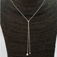 CP105 Collar Cascada altura ajustable con Estrella 6 mm y Circón 4 mm Largo Total 70 cm Cadena Baño Plata Cadenas Bañadas en Oro y Plata hecho de Bronce Bañado en Plata 50 ml Joyas Bañadas en Plata