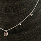 CP107 Collar con Gota Cristal Rosado 9x6 mm 2 Mini Circones 2 mm y 2 circones de 3 mm en cadena veneciana 38 cm más extensor de 10 cm terminación en mini circón Cadena Baño Plata Cadenas Bañadas en Oro y Plata hecho de Bronce Bañado en Plata 50 ml Joyas Bañadas en Plata