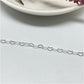 CP112 Cadena eslabones de Corazón 5x4 mm  Cadena Baño Plata Cadenas Bañadas en Oro y Plata hecho de Bronce Bañado en Plata 50 ml Joyas Bañadas en Plata