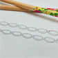 CP116 Cadena Alternada eslabones 14x7 mm y mini eslabón 4x2 mm Largo 80 cm Cadena Terminada Baño Plata Cadenas Bañadas hecho de Bronce Bañado en Plata 50 ml Joyas Bañadas en Plata