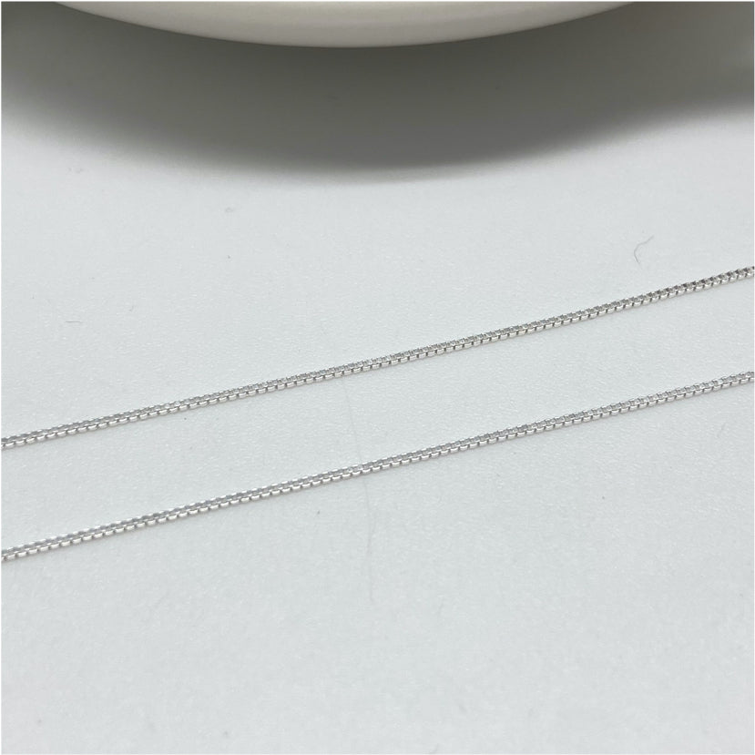 CP121 Cadena Veneciana 0.8 mm 45 cm Cadena Baño Plata Cadenas Bañadas en Oro y Plata hecho de Bronce Bañado en Plata 50 ml Joyas Bañadas en Plata