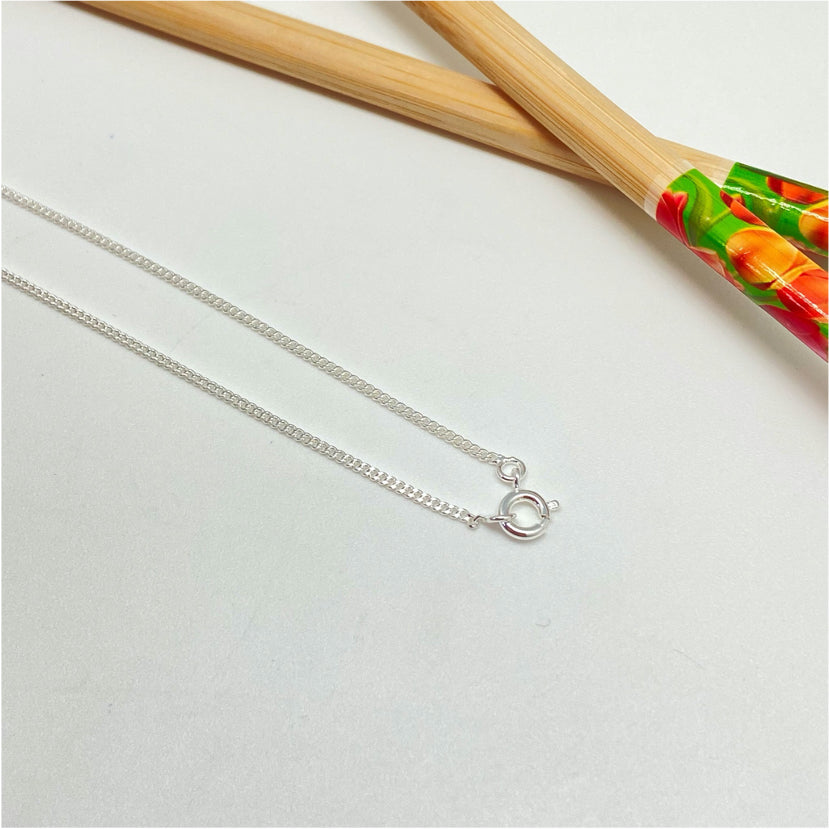 CP128 Cadena Grumet Eslabon 1.2x1.2 mm Largo 40 cm Cadena Terminada Baño Plata Cadenas Bañadas hecho de Bronce Bañado en Plata 50 ml Joyas Bañadas en Plata