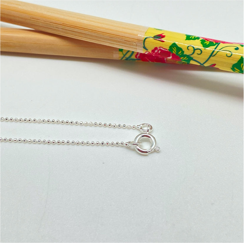 CP131 Cadena Militar Bolita Diamantada diá.1 mm Largo 45 cm Cadena Terminada Baño Plata Cadenas Bañadas hecho de Bronce Bañado en Plata 50 ml Joyas Bañadas en Plata