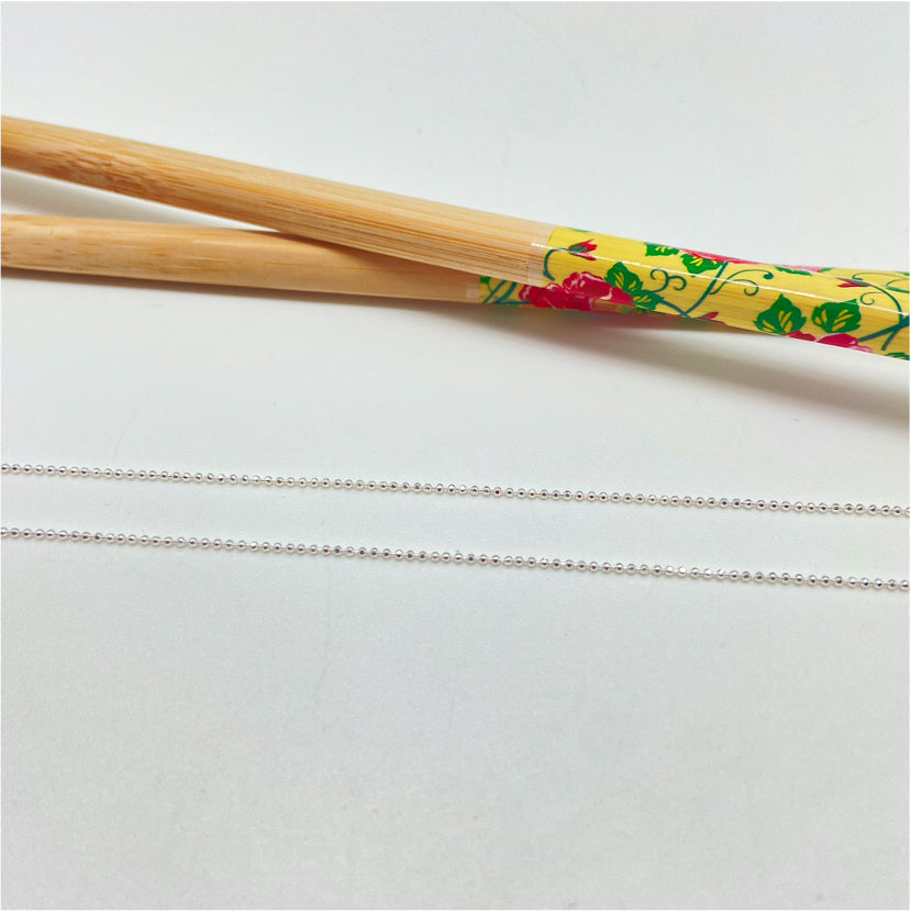 CP131 Cadena Militar Bolita Diamantada diá.1 mm Largo 45 cm Cadena Terminada Baño Plata Cadenas Bañadas hecho de Bronce Bañado en Plata 50 ml Joyas Bañadas en Plata