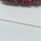 CP15 Candado Eslabón 2x1 mm 0.35 mm x Metro Cadena Baño Plata Cadenas Bañadas hecho de Bronce Bañado en Plata 50 ml Joyas Bañadas en Plata