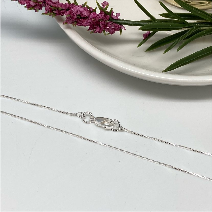 CP19 Veneciana 0.2 mm 40 cm Terminada Cadena Baño Plata Cadenas Bañadas hecho de Bronce Bañado en Plata 50 ml Joyas Bañadas en Plata