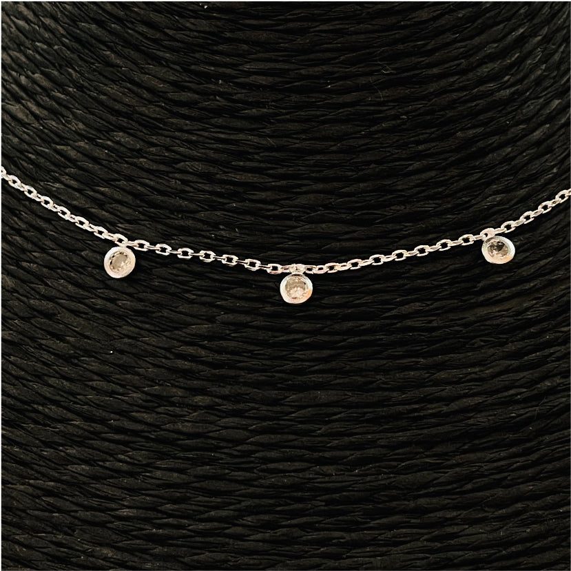CP72 Collar 7 Circones Cadena Cartier Cadena Baño Plata Cadenas Bañadas en Oro y Plata hecho de Bronce Bañado en Plata 50 ml