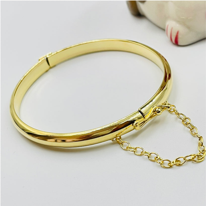 EO02 Esclava Cerrada Broche Esclava Baño Oro Pulseras y Esclavas Bañadas en Oro y Plata hecho de Bronce Bañado en Oro 18K Joyas Bañadas en Oro