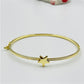 EO05 Esclava con 1 estrella cierre broche Esclava Baño Oro Pulseras y Esclavas Bañadas en Oro y Plata hecho de Bronce Bañado en Oro 18K Joyas Bañadas en Oro