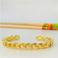 EO14 Esclava de cadena ancho 7 mm 47x65 mm Esclava Baño Oro Pulseras y Esclavas Bañadas en Oro y Plata hecho de Bronce Bañado en Oro 18K Joyas Bañadas en Oro