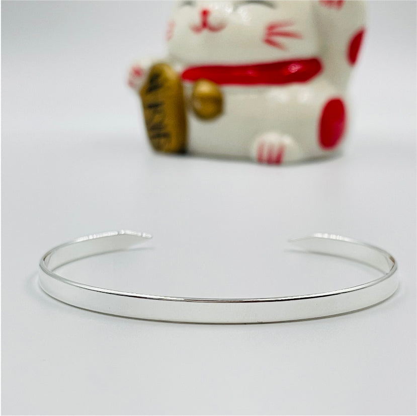 EP04 Esclava Lisa 3 mm terminación en puntas Esclava Baño Plata Pulseras y Esclavas Bañadas en Oro y Plata hecho de Bronce Bañado en Plata 50 ml Joyas Bañadas en Plata