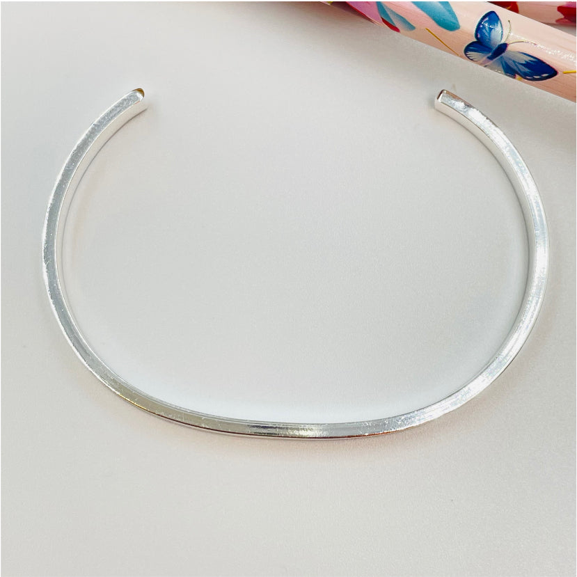 EP16 Esclava Lisa Abierta espesor 3 mm 65x50x4 mm Esclava Baño Plata Accesorios Varios hecho de Bronce Bañado en Plata 50 ml Joyas Bañadas en Plata