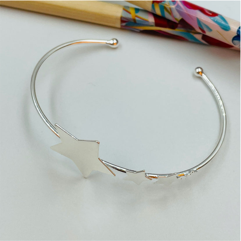 EP17 Esclava 4 Estrellas 20 mm la más grande 65x50 mm Esclava Baño Plata Accesorios Varios hecho de Bronce Bañado en Plata 50 ml Joyas Bañadas en Plata