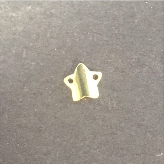 FO195 Conector Mini Estrella 8 mm Figura Baño Oro Figuras Bañadas en Oro y Plata hecho de Bronce Bañado en Oro 18K
