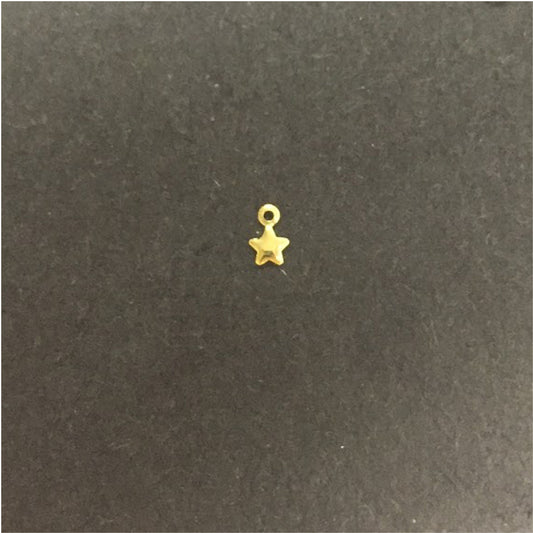 FO212 Estrella Mini 6 mm Figura Baño Oro Figuras Bañadas en Oro y Plata hecho de Bronce Bañado en Oro 18K