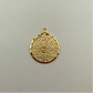 FO219 Padre Nuestro 15 mm Figura Baño Oro Figuras Bañadas hecho de Bronce Bañado en Oro 18K Joyas Bañadas en Oro