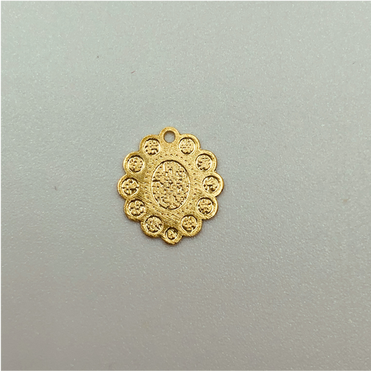 FO275 10 mm Figura Ovalada Bordes Figura Baño Oro Figuras Bañadas en Oro y Plata hecho de Bronce Bañado en Oro 18K