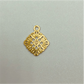 FO277 9 mm colgante rombo mini Figura Baño Oro Figuras Bañadas en Oro y Plata hecho de Bronce Bañado en Oro 18K