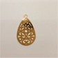 FO286 25 x 15 mm mándala Gota colgante Figura Baño Oro Figuras Bañadas en Oro y Plata hecho de Bronce Bañado en Oro 18K