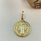 FO304 San Benito 15 mm Figura Baño Oro Figuras Bañadas en Oro y Plata hecho de Bronce Bañado en Oro 18K