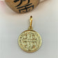 FO304 San Benito 15 mm Figura Baño Oro Figuras Bañadas en Oro y Plata hecho de Bronce Bañado en Oro 18K