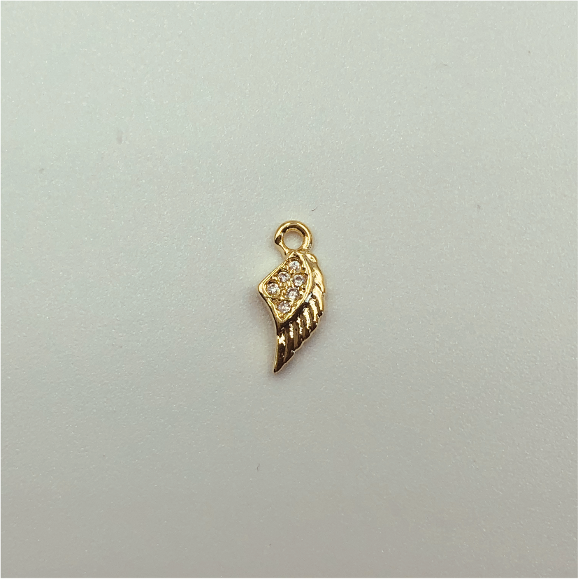 FO364 Alitas Circones 12 x 6 mm Figura Baño Oro Figuras Bañadas en Oro y Plata hecho de Bronce Bañado en Oro 18K