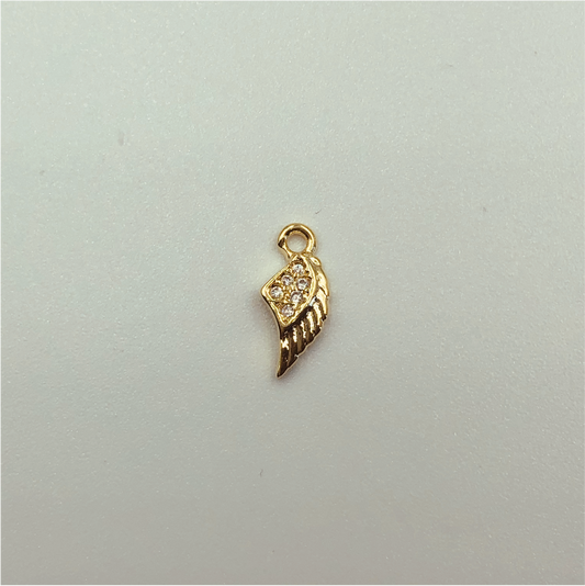 FO364 Alitas Circones 12 x 6 mm Figura Baño Oro Figuras Bañadas en Oro y Plata hecho de Bronce Bañado en Oro 18K