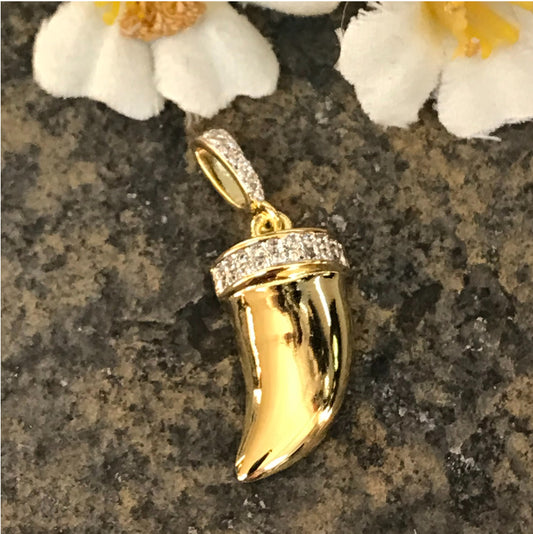 FO380 Colgante Corvo Circones con Balier 30 x 12 mm Figura Baño Oro Figuras Bañadas en Oro y Plata hecho de Bronce Bañado en Oro 18K