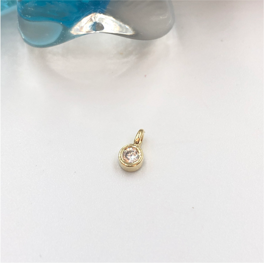 FO382 Punto Luz con Argolla 3 mm Figura Baño Oro Figuras Bañadas en Oro y Plata hecho de Bronce Bañado en Oro 18K Joyas Bañadas en Oro
