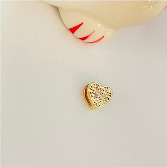 FO386 Colgante corazon circones mini pasado 7 x 6 mm Figura Baño Oro Figuras Bañadas en Oro y Plata hecho de Bronce Bañado en Oro 18K