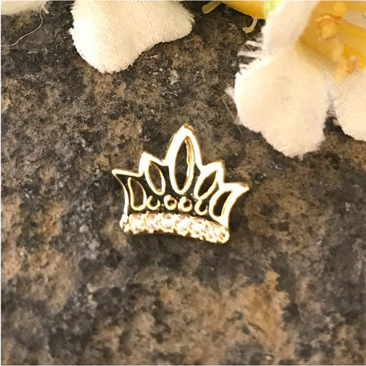FO388 Corona Circones 12 x 10 mm Figura Baño Oro Figuras Bañadas en Oro y Plata hecho de Bronce Bañado en Oro 18K