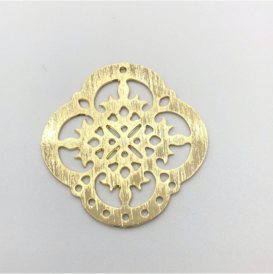 FO393 Mándala Santiago 25 mm (7 perforaciones) Figura Baño Oro Figuras Bañadas en Oro y Plata hecho de Bronce Bañado en Oro 18K