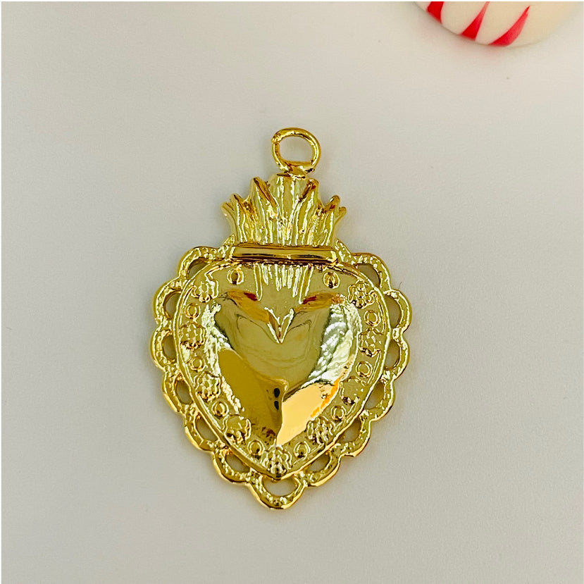 FO415 Colgante Detente XL 30x22 mm más argollita Figura Baño Oro Figuras Bañadas en Oro y Plata hecho de Bronce Bañado en Oro 18K