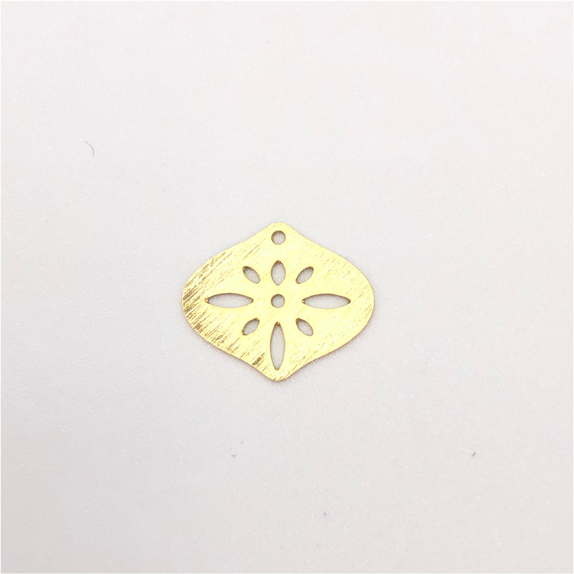FO421 15 x 13 mm (1 perforación) Figura Baño Oro Figuras Bañadas en Oro y Plata hecho de Bronce Bañado en Oro 18K