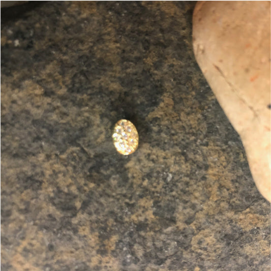 FO431 Ovalo Circones 7 x 5 mm Colgante o Conector Figura Baño Oro Figuras Bañadas en Oro y Plata hecho de Bronce Bañado en Oro 18K