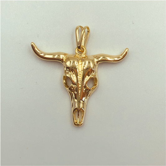FO460 Cabeza de Buey Figura Baño Oro Figuras Bañadas en Oro y Plata hecho de Bronce Bañado en Oro 18K