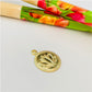 FO477 Flor de Loto 12 mm más argollita Figura Baño Oro Figuras Bañadas en Oro y Plata hecho de Bronce Bañado en Oro 18K Joyas Bañadas en Oro