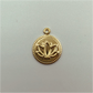 FO477 Flor de Loto 12 mm más argollita Figura Baño Oro Figuras Bañadas en Oro y Plata hecho de Bronce Bañado en Oro 18K Joyas Bañadas en Oro