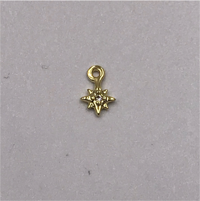 FO552 Estrella Guía 1 Circón Figura Baño Oro Figuras Bañadas en Oro y Plata hecho de Bronce Bañado en Oro 18K