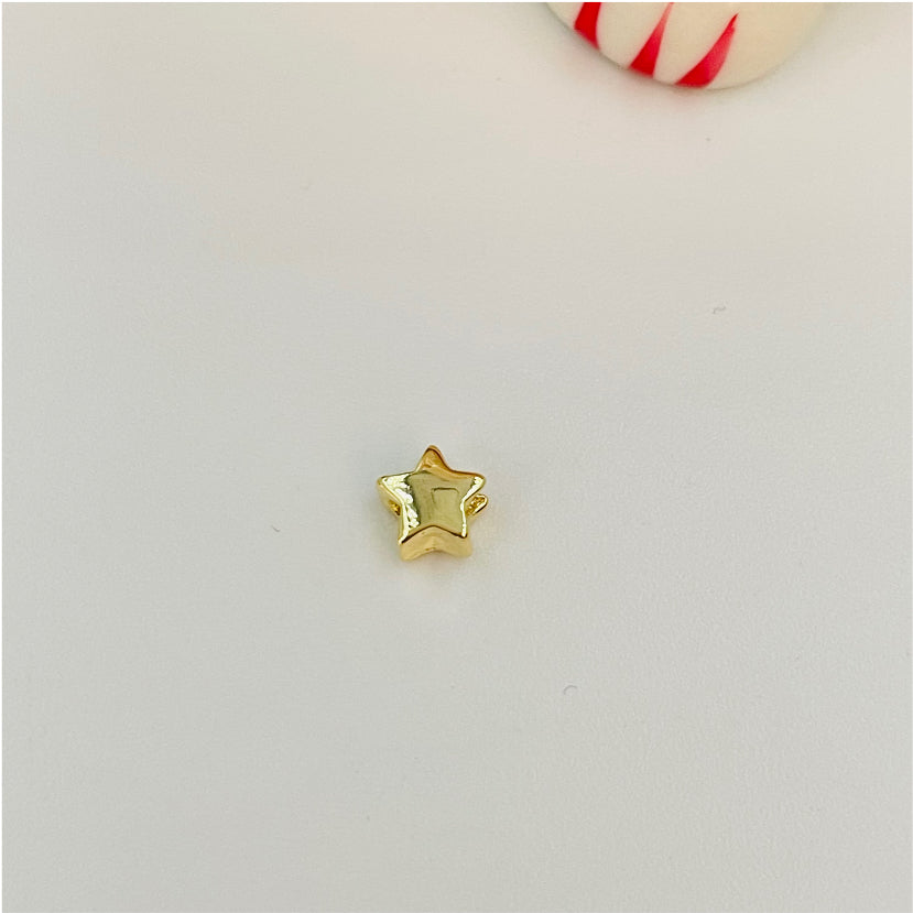 FO559 Estrella para pasar Gordita 6 mm Figura Baño Oro Figuras Bañadas en Oro y Plata hecho de Bronce Bañado en Oro 18K
