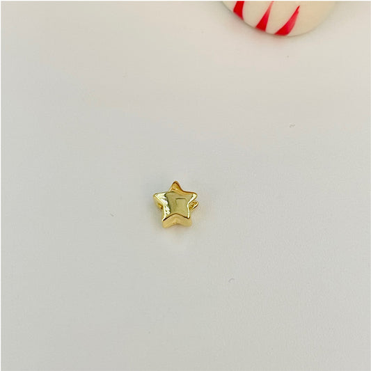 FO559 Estrella para pasar Gordita 6 mm Figura Baño Oro Figuras Bañadas en Oro y Plata hecho de Bronce Bañado en Oro 18K