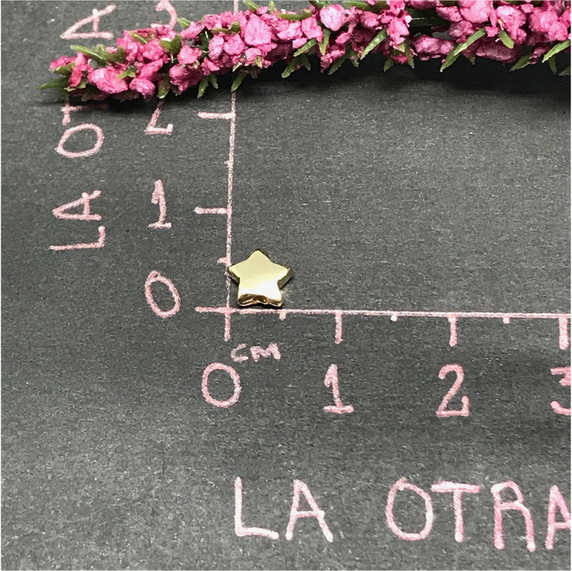 FO560 Estrella Pasada Planita Figura Baño Oro Figuras Bañadas en Oro y Plata hecho de Bronce Bañado en Oro 18K Joyas Bañadas en Oro